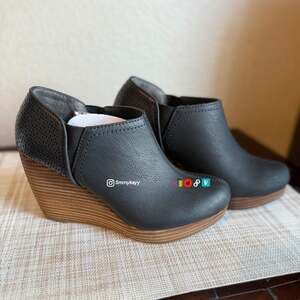 Dr. Scholl's Harlow Wedge Ankle Boots Black Women's Size 7